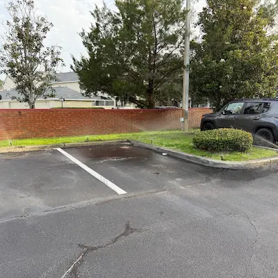 Irrigation system installation in commercial parking lot, tampa